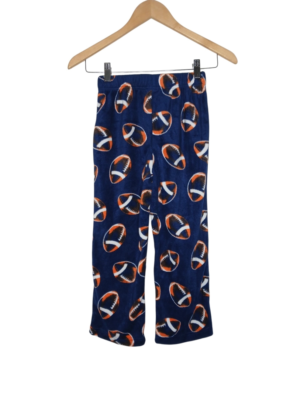 Faded Glory Navy Football Pajama Bottoms with Orange & White Accents